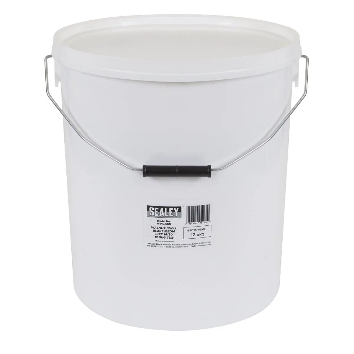 Sealey Walnut Shell Blast Media - Size 16/30 - 12.5kg Tub  White Rose Tools