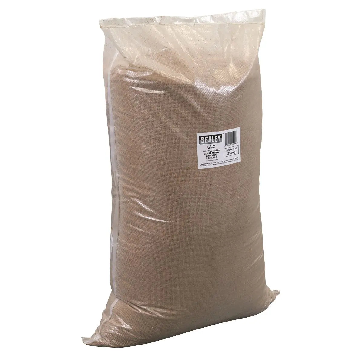 Sealey Walnut Shell Blast Media - Size 16/30 - 25kg Bag  White Rose Tools