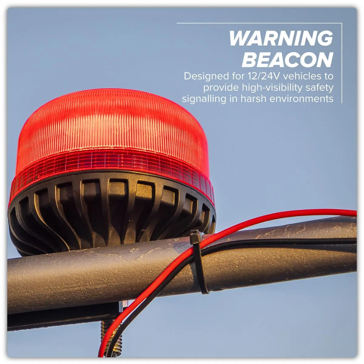 Sealey Warning Beacon SMD LED 12/24V 12mm Bolt Fixing - Red  White Rose Tools