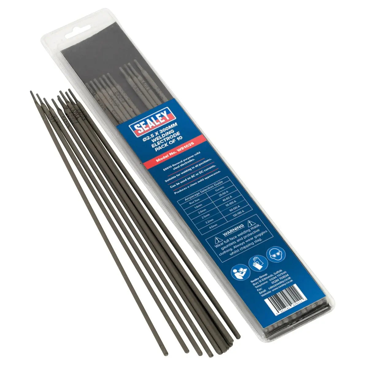 Sealey Welding Electrode Ø2.5 x 300mm Pack of 10 