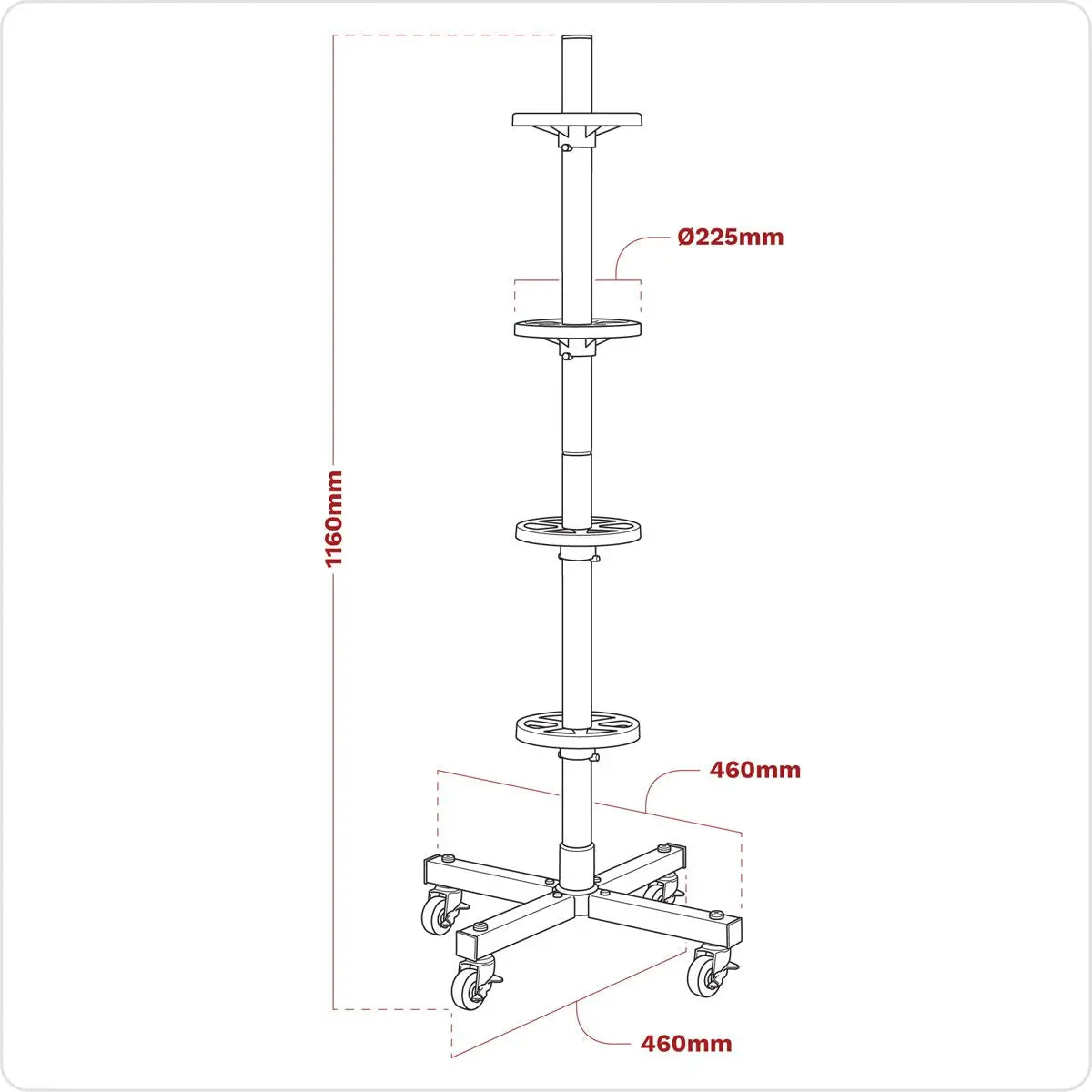 Sealey Wheel Storage Trolley 100kg Capacity 