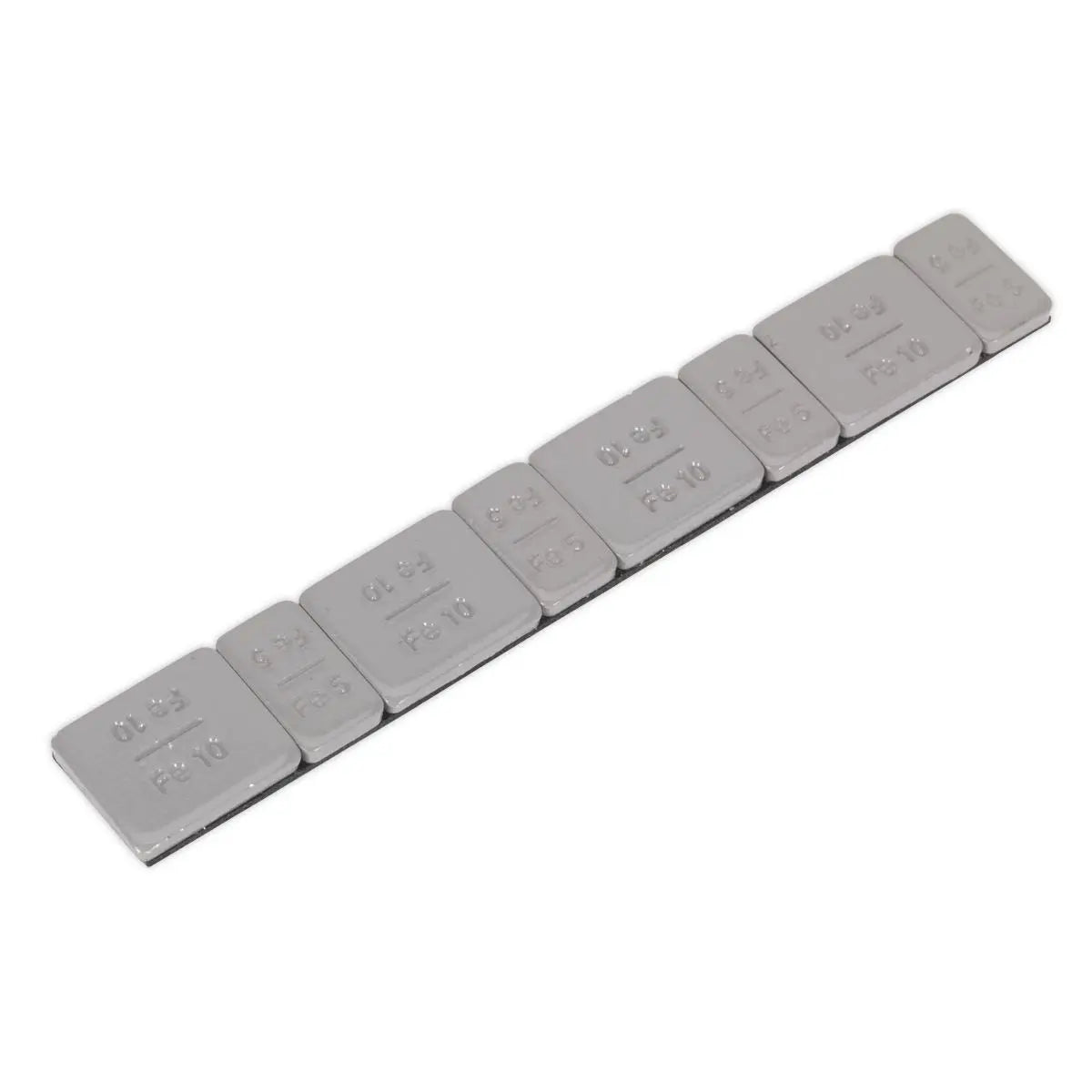 Sealey Wheel Weight 5 & 10g Adhesive Zinc Plated Plastic Coated Strip of 8 (4 x Each Weight) Pack of 100 