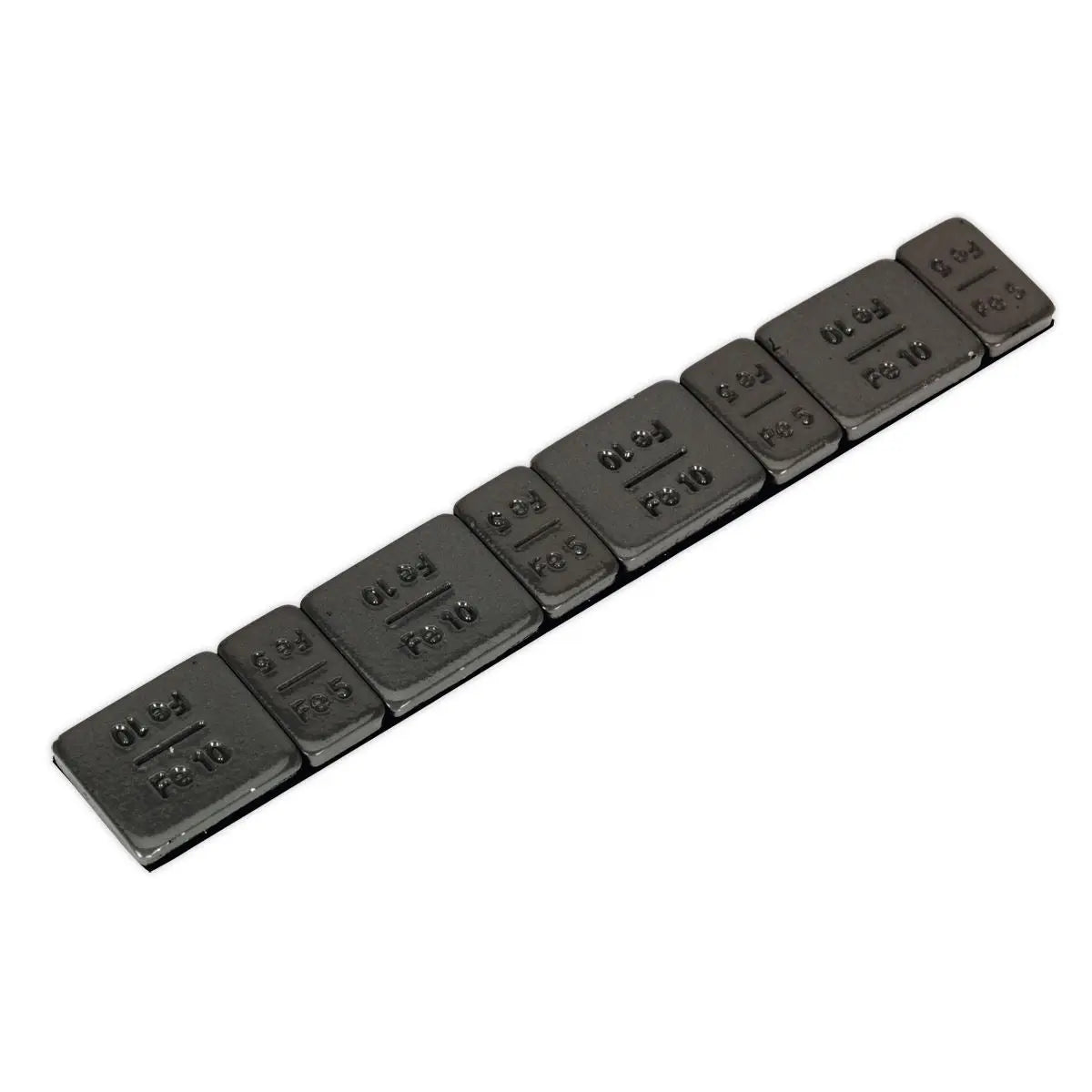 Sealey Wheel Weight 5 & 10g Adhesive Zinc Plated Steel Black Strip of 8 (4 x Each Weight) Pack of 50 