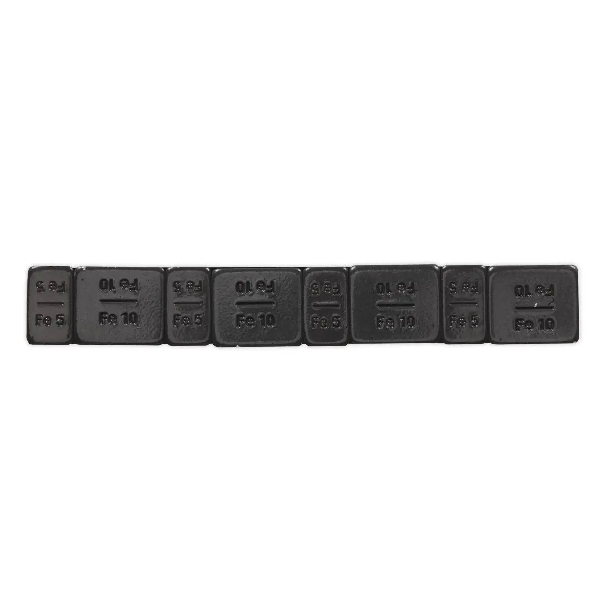 Sealey Wheel Weight 5 & 10g Adhesive Zinc Plated Steel Black Strip of 8 (4 x Each Weight) Pack of 50 