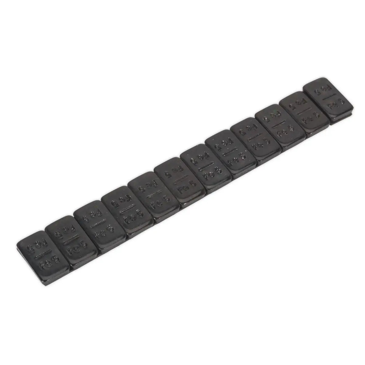 Sealey Wheel Weight 5g Adhesive Zinc Plated Steel Black Strip of 12 Pack of 50 