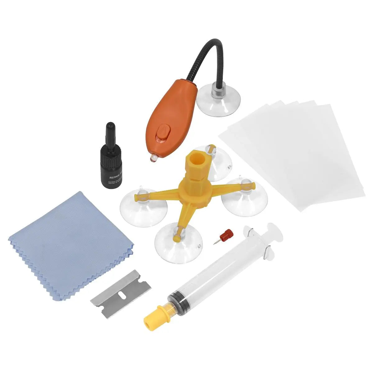 Sealey Windscreen Repair Kit with UV Light  White Rose Tools