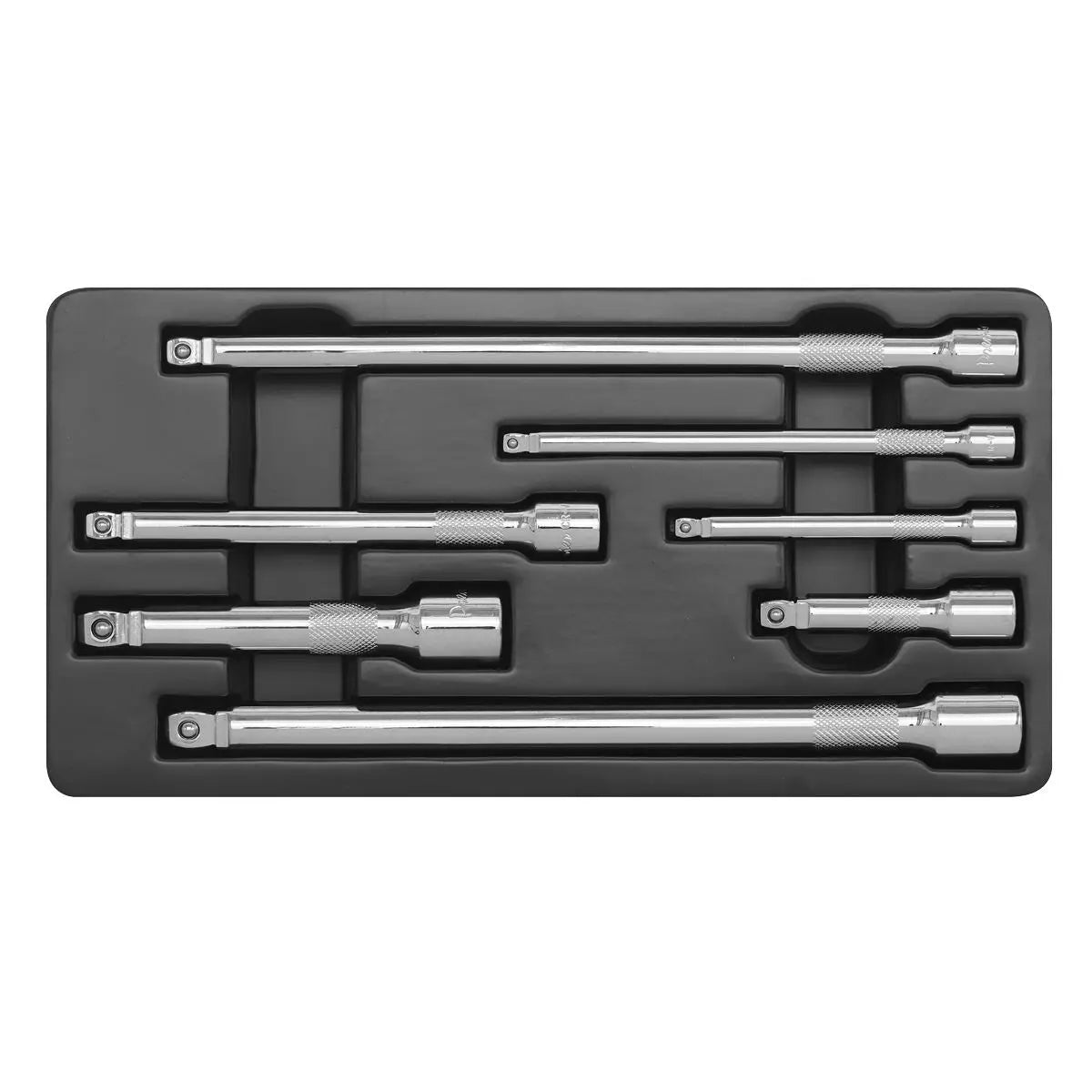 Sealey Wobble Rigid Extension Bar Set 7 Piece 1/4" 3/8" 1/2" Drive 