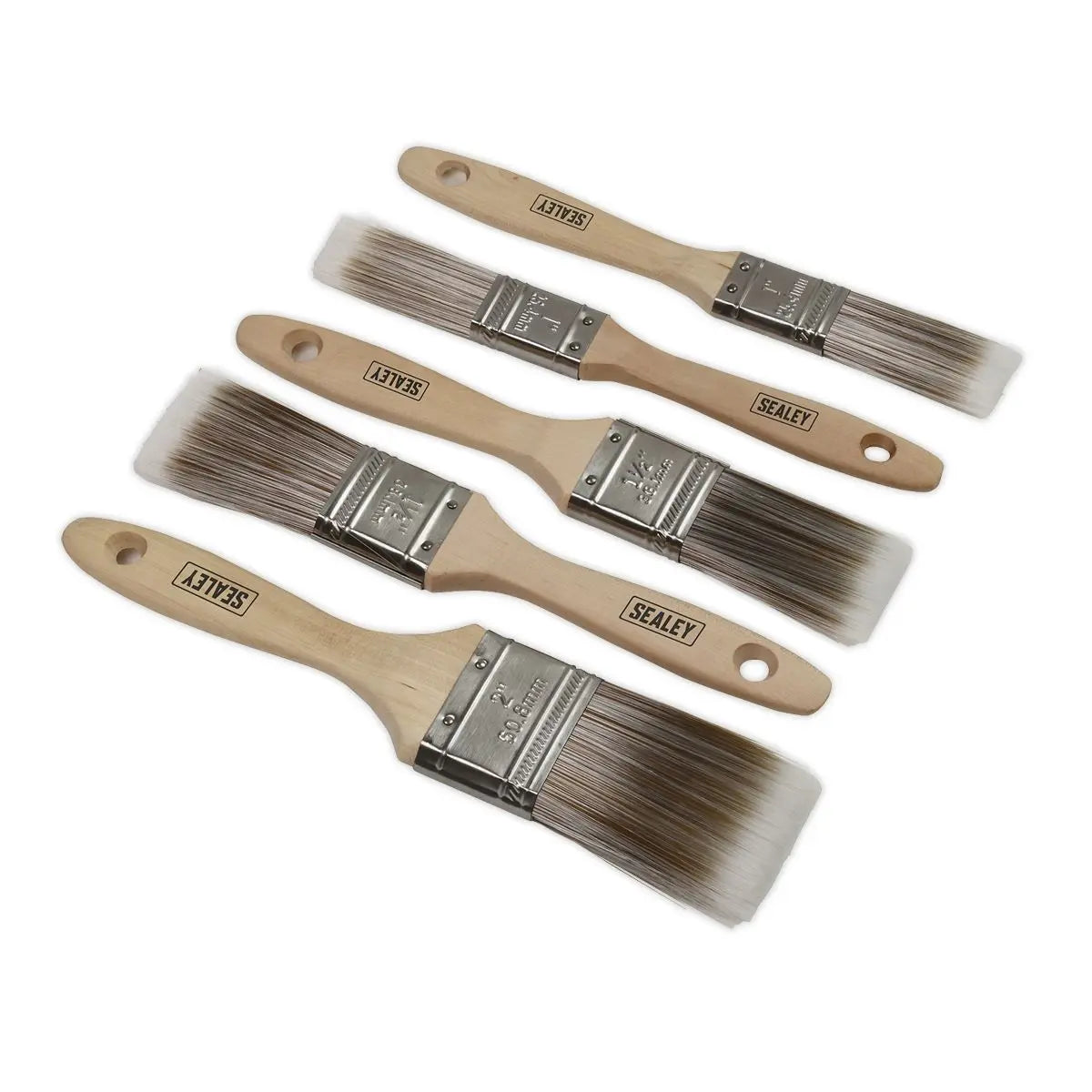 Sealey Wooden Handle Paint Brush Set 5pc 