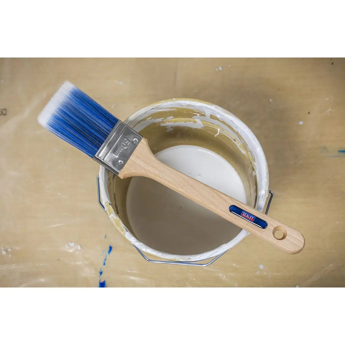 Sealey Wooden Handle Radiator Paint Brush 50mm  White Rose Tools