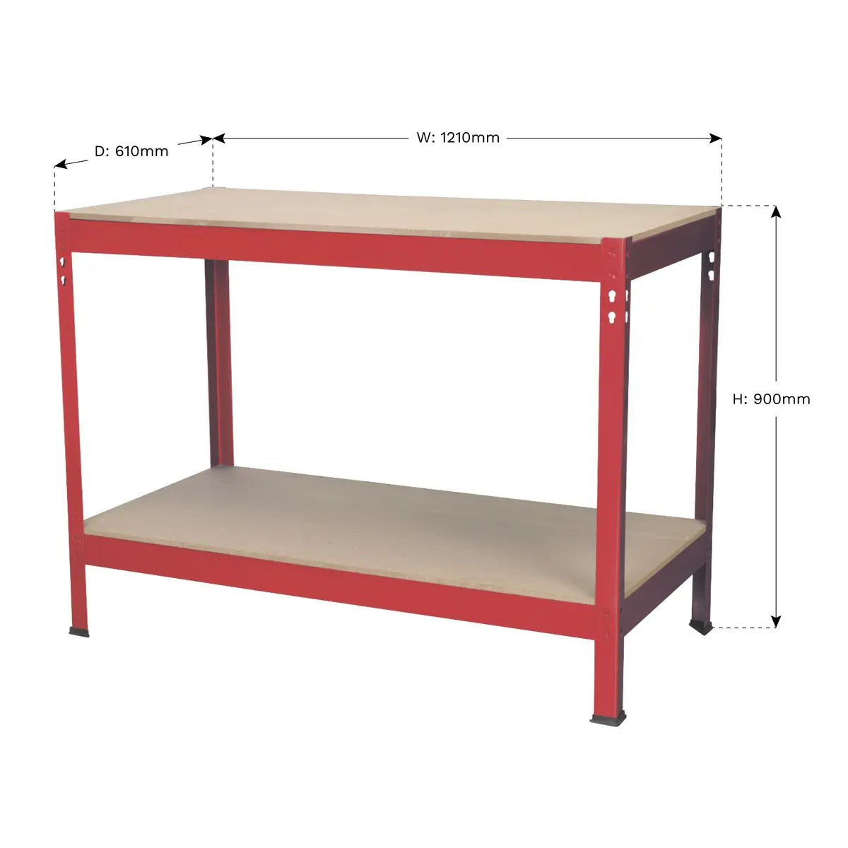 Sealey Workbench 1.2m Steel Wooden Top 