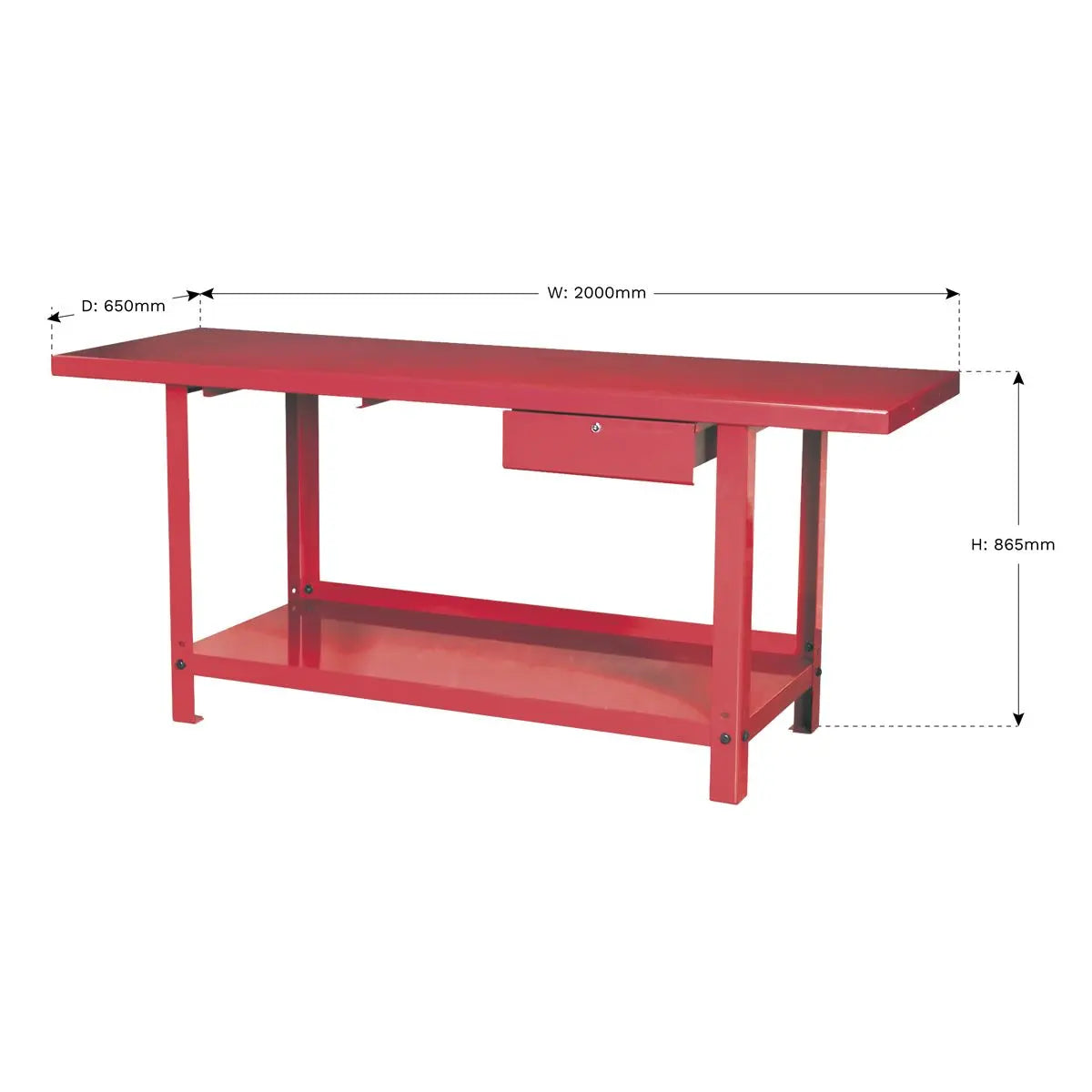 Sealey Workbench Steel 2m with 1 Drawer 