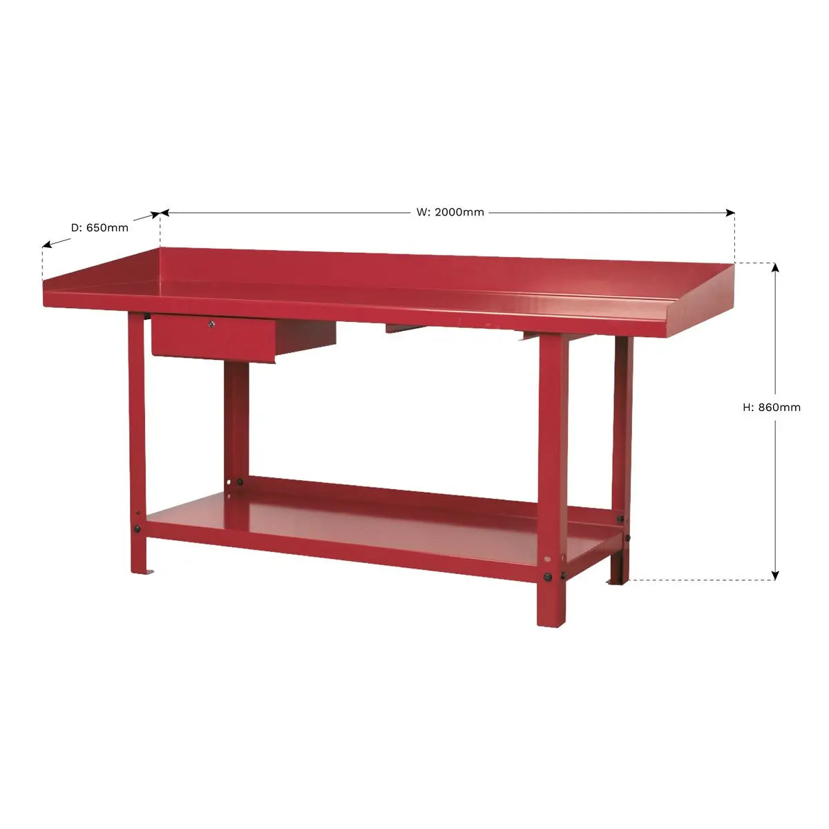 Sealey Workbench Steel 2m with 1 Drawer 