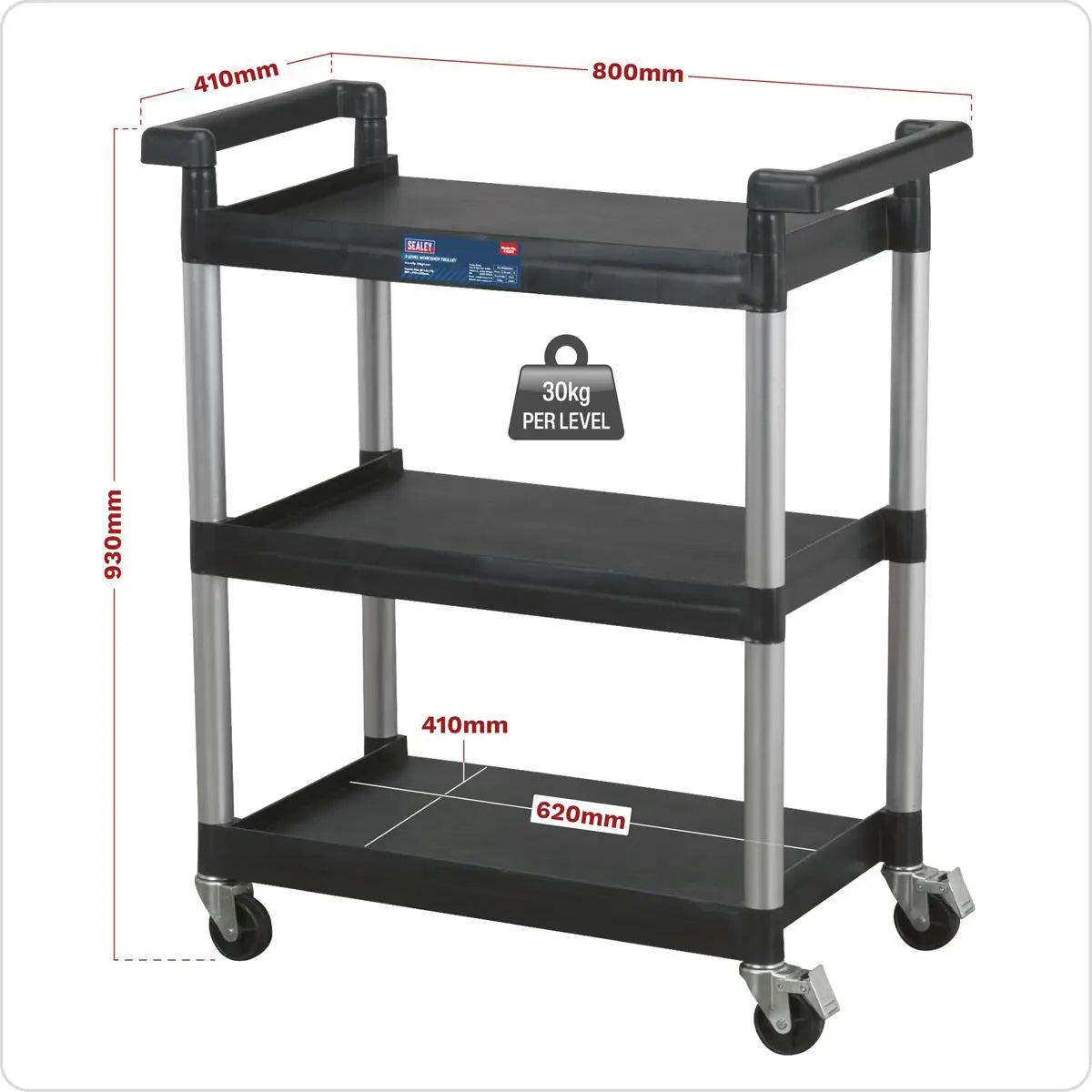 Sealey Workshop Trolley 3-Level 