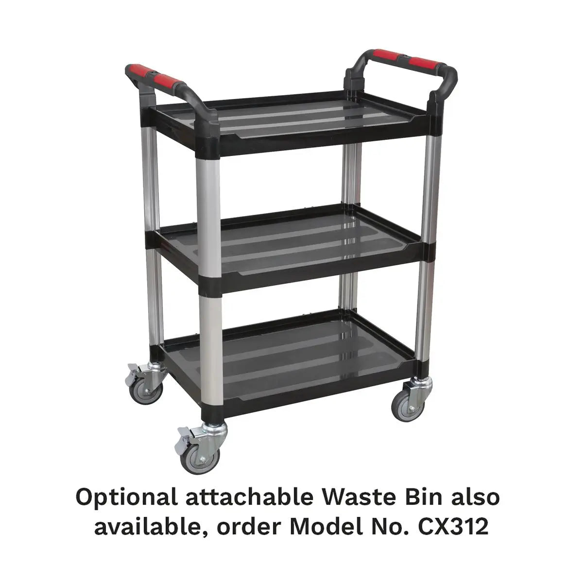 Sealey Workshop Trolley 3-Level Composite - 3 Wall 