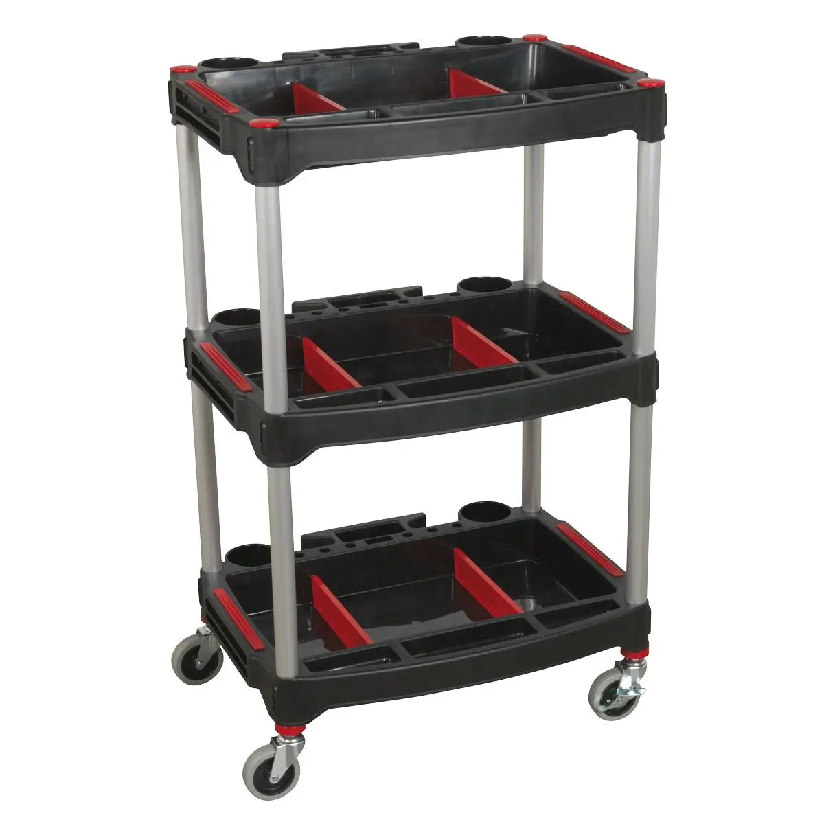 Sealey Workshop Trolley 3-Level Composite with Parts Storage 