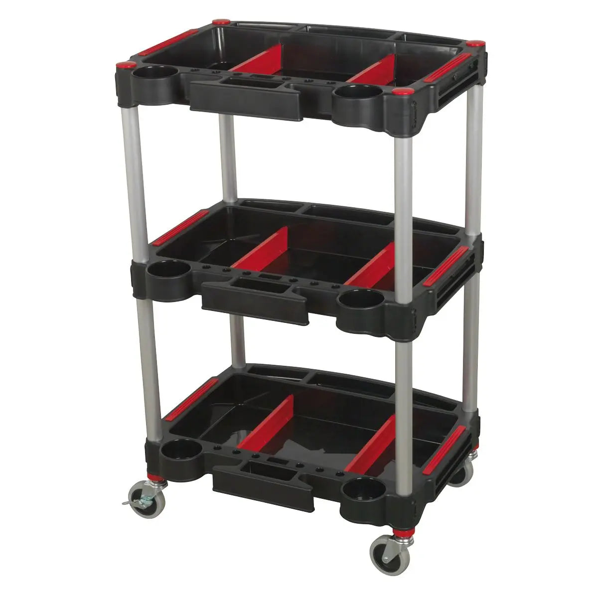 Sealey Workshop Trolley 3-Level Composite with Parts Storage 