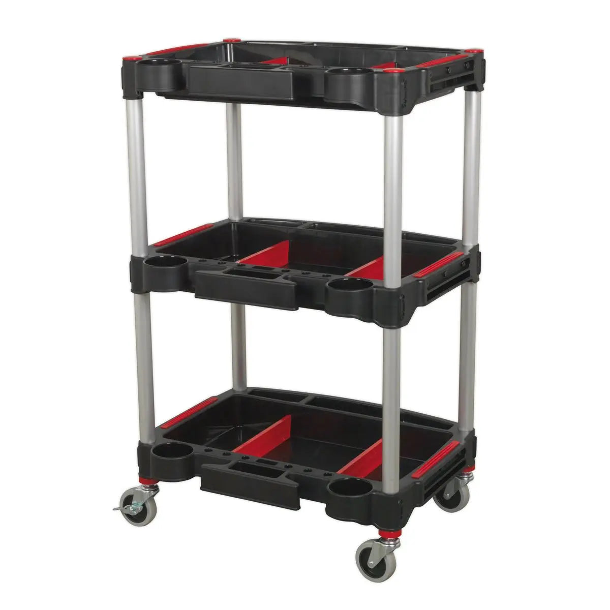 Sealey Workshop Trolley 3-Level Composite with Parts Storage 