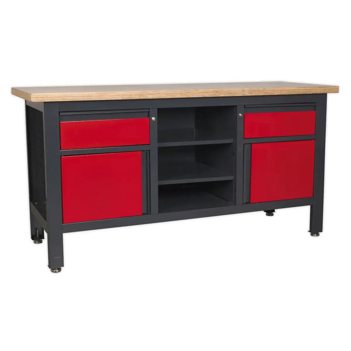 Sealey Workstation with 2 Drawers, 2 Cupboards & Open Storage 