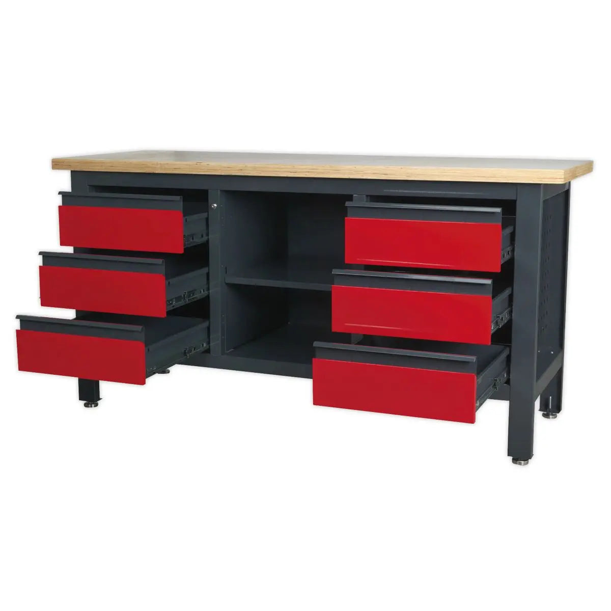 Sealey Workstation with 6 Drawers & Open Storage 
