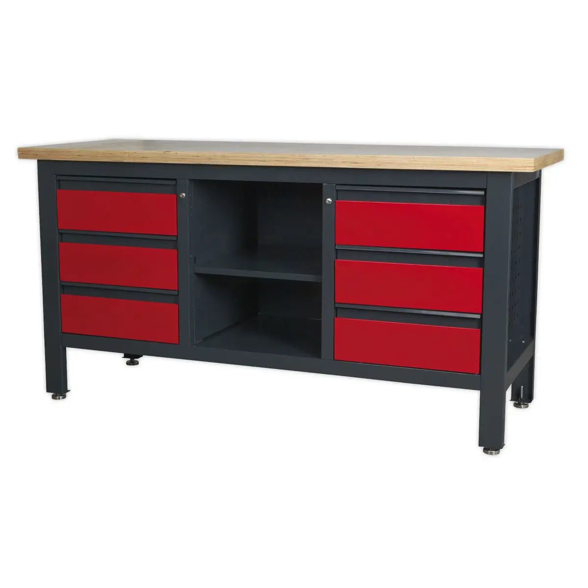 Sealey Workstation with 6 Drawers & Open Storage 