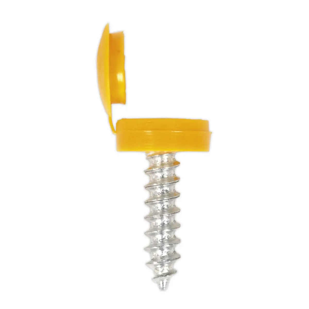 Sealey Yellow Number Plate Screw & Flip Cap 4.2 x 19mm - Pack of 50 