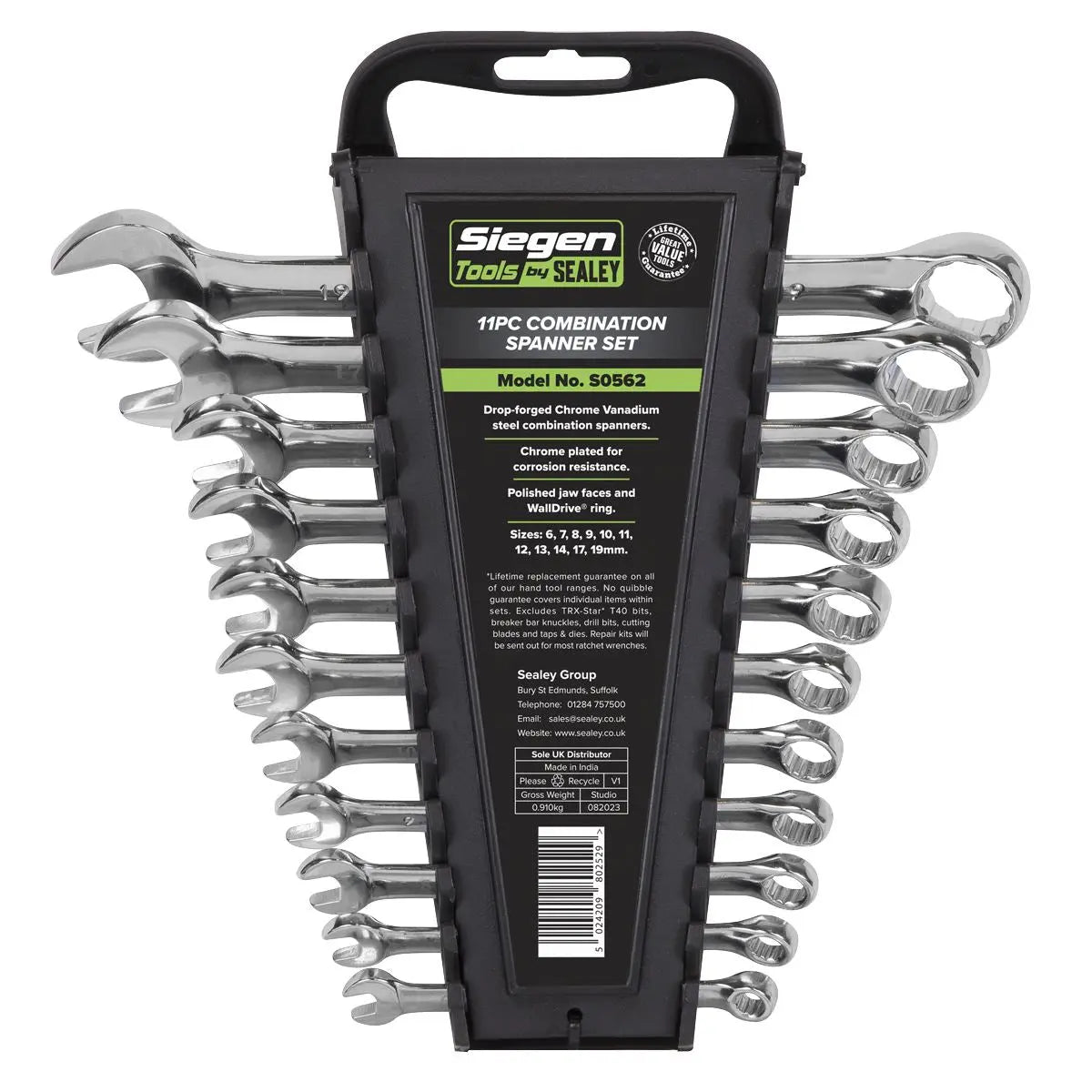 Siegen 11 Piece Metric Combination Spanner Set 6-19mm 