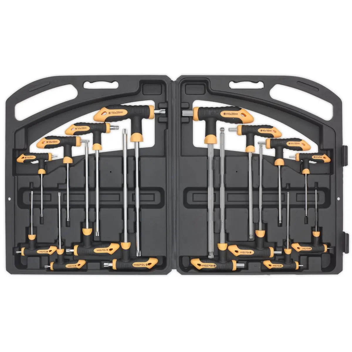 Siegen 16 Piece T-Handle Trx-Star & Hex Key Set Security & Ball End Short Long Shafts 