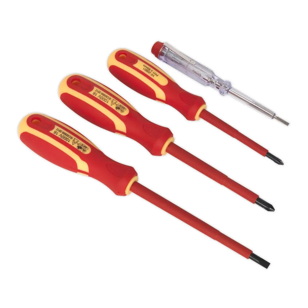 Siegen 4 Piece Electricians Screwdriver Set VDE Approved Mains Tester 