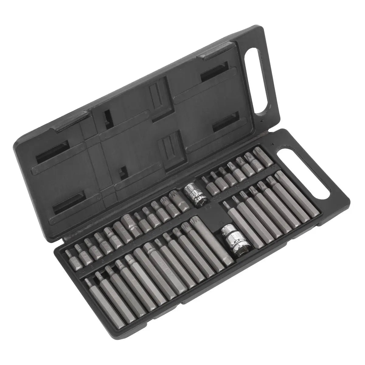 Siegen 40 Piece 3/8" and 1/2" Drive Trx-Star Hex Spline Bit Set in Case 