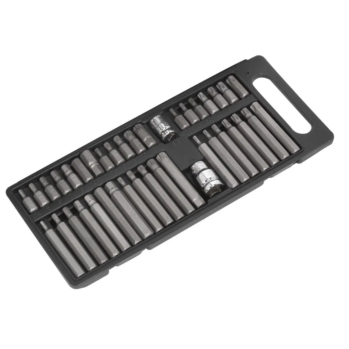 Siegen 40 Piece 3/8" and 1/2" Drive Trx-Star Hex Spline Bit Set in Case 