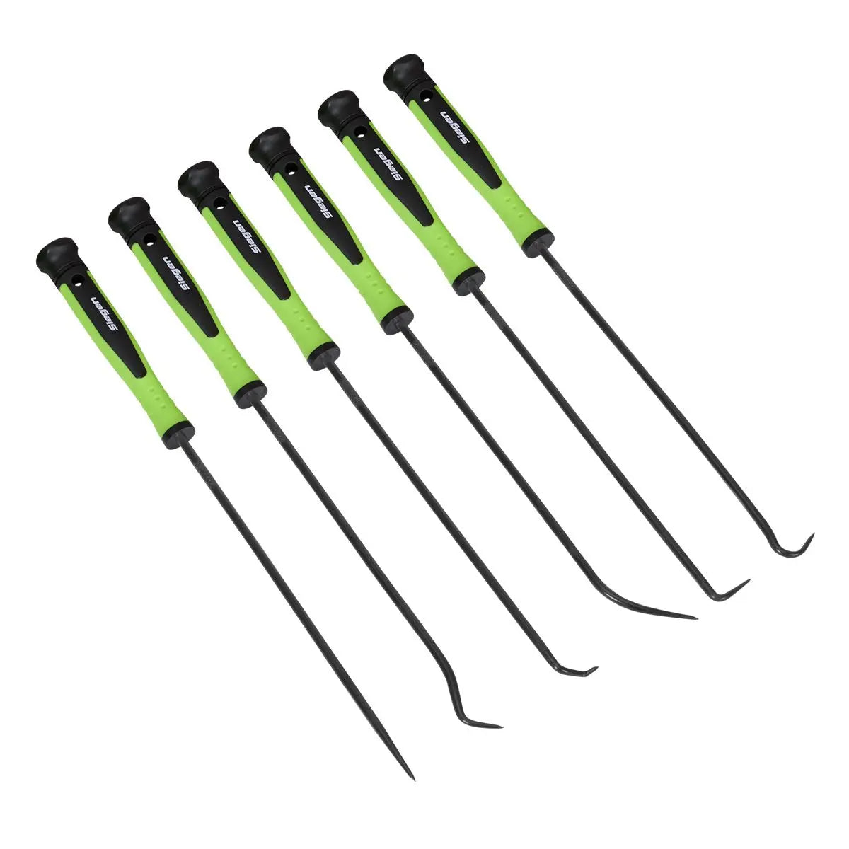 Siegen 6 Piece Extra Long Hook and Pick Set O-Ring Seal Remover Pin Clip Picking  White Rose Tools