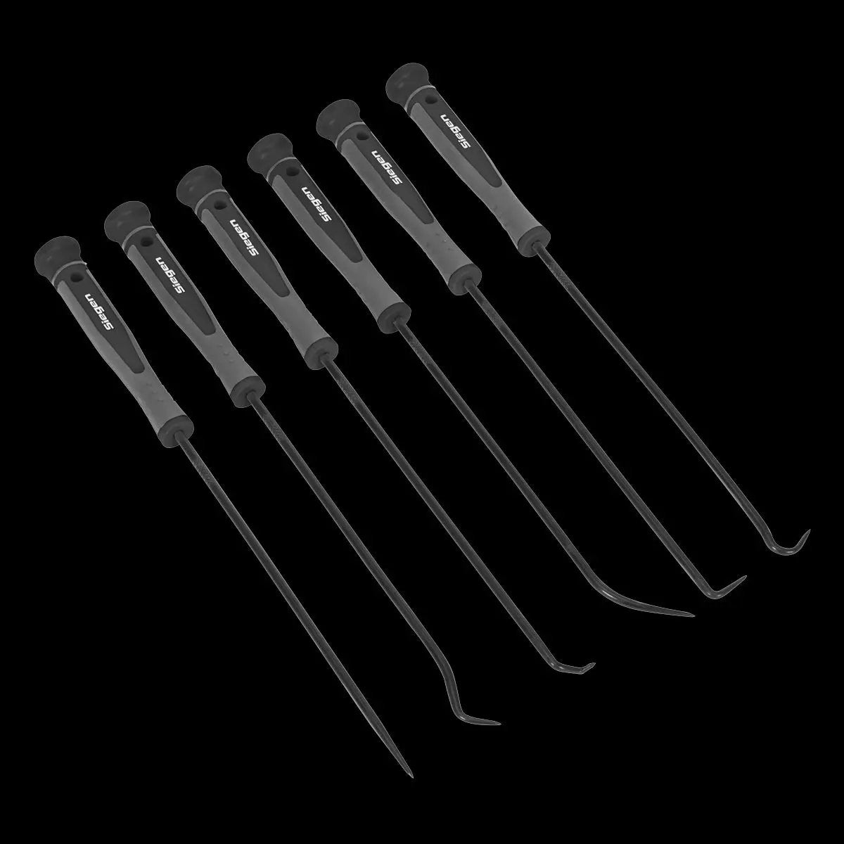 Siegen 6 Piece Extra Long Hook and Pick Set O-Ring Seal Remover Pin Clip Picking  White Rose Tools