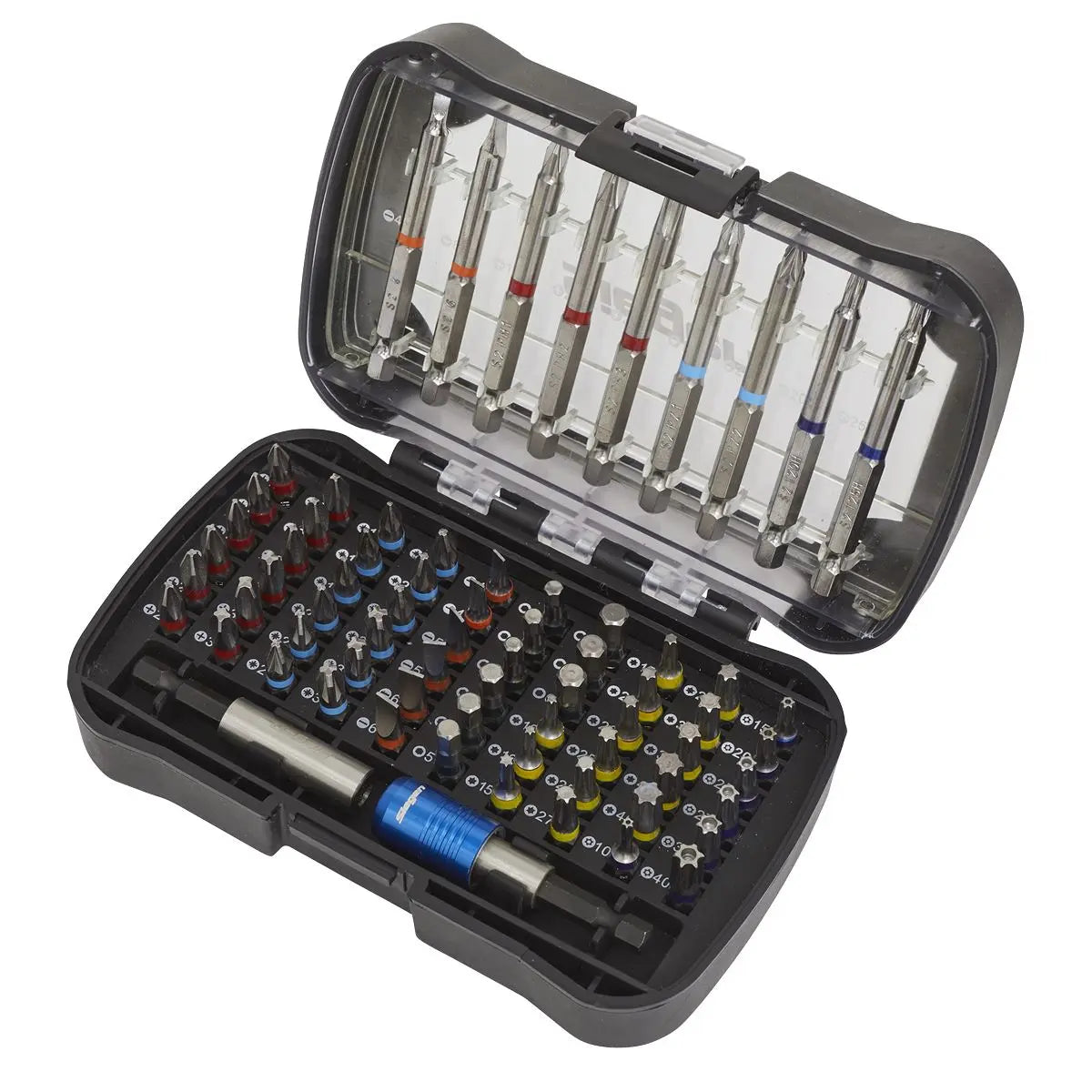 Siegen 71 Piece Colour Coded S2 Power Tool Screwdriver Bit Set Quick Release 