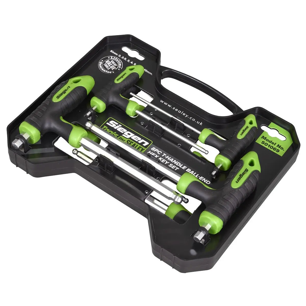 Siegen 8 Piece T-Handle Hex / Ball End Hex Key Set 2-10mm Wrench Allen Allan Alan 
