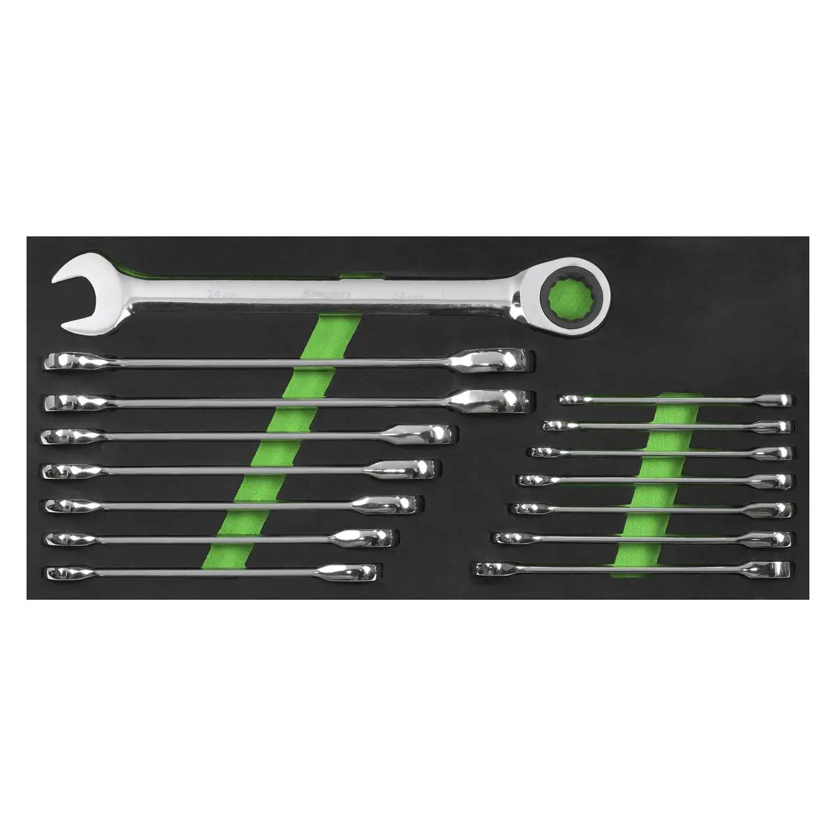 Siegen by Sealey Combination Ratchet Spanner Set 15pc Metric 