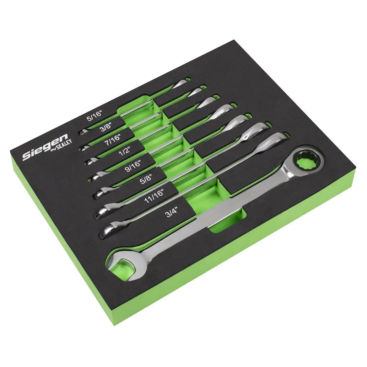 Siegen by Sealey Combination Ratchet Spanner Set 8pc Imperial 