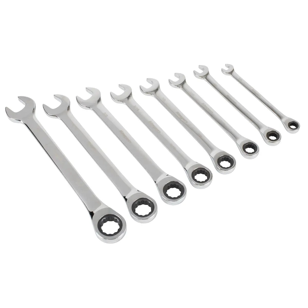 Siegen by Sealey Combination Ratchet Spanner Set 8pc Imperial 