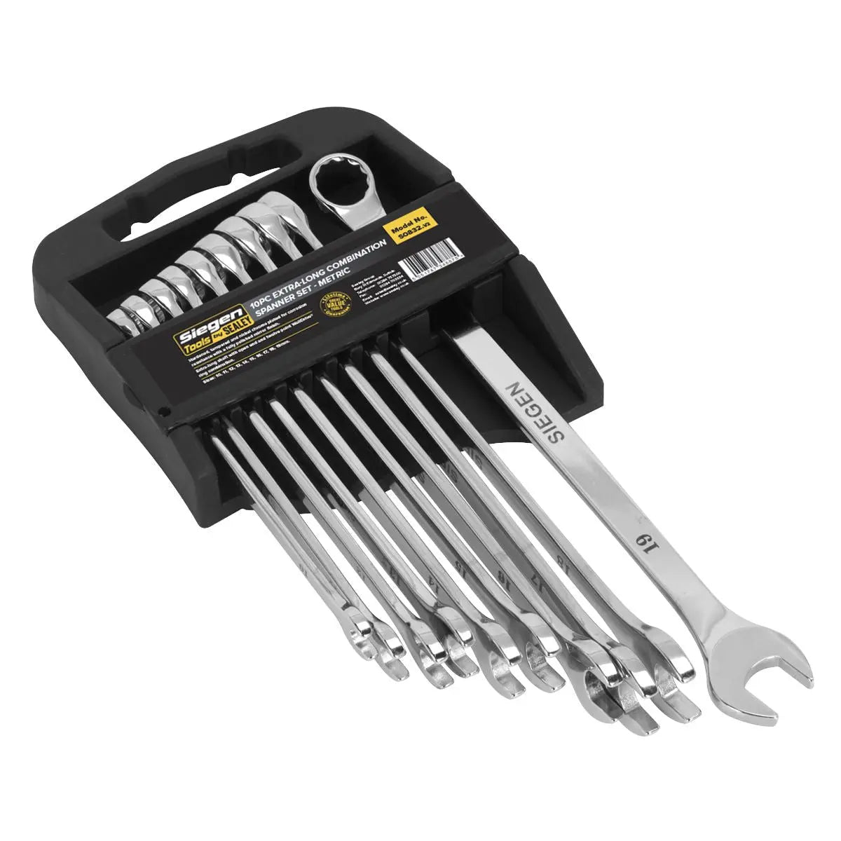 Siegen by Sealey Combination Spanner Set 10pc Extra-Long Metric 