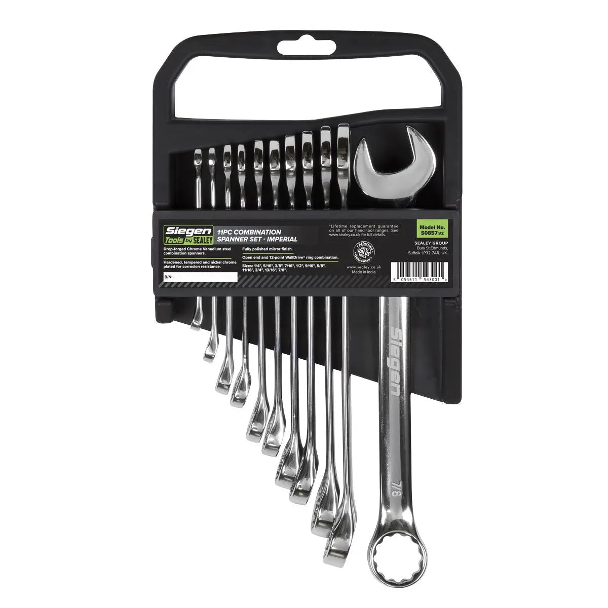 Siegen by Sealey Combination Spanner Set 11pc Imperial 