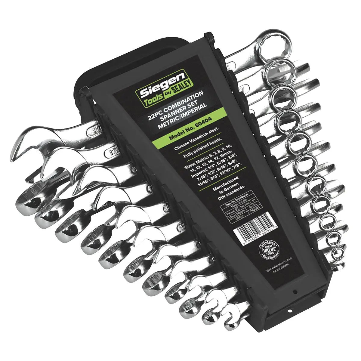 Siegen by Sealey Combination Spanner Set 22pc Metric/Imperial 