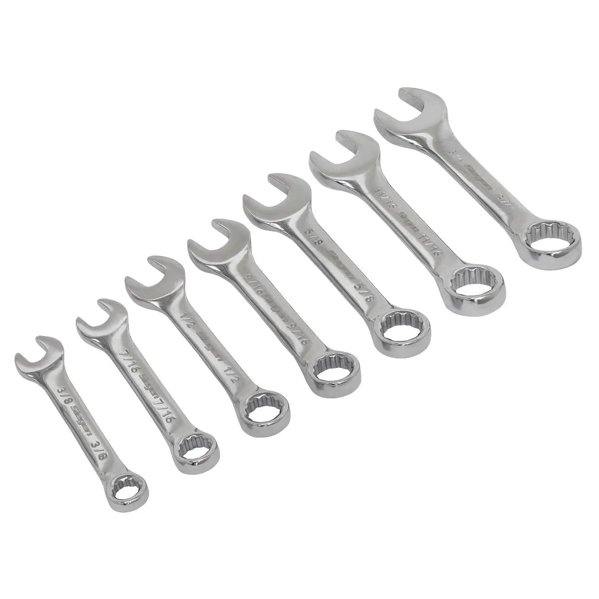 Siegen by Sealey Combination Spanner Set 7pc Stubby Imperial 
