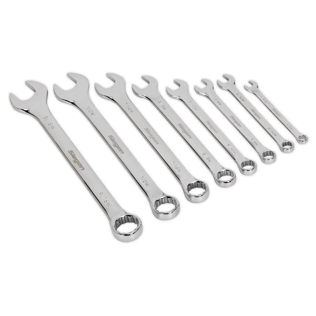 Siegen by Sealey Combination Spanner Set 8pc Whitworth 