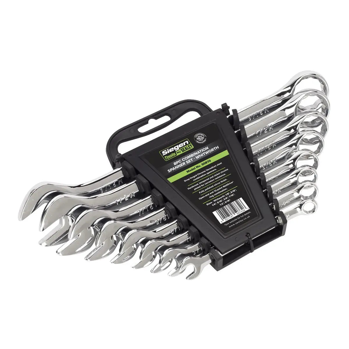 Siegen by Sealey Combination Spanner Set 8pc Whitworth 