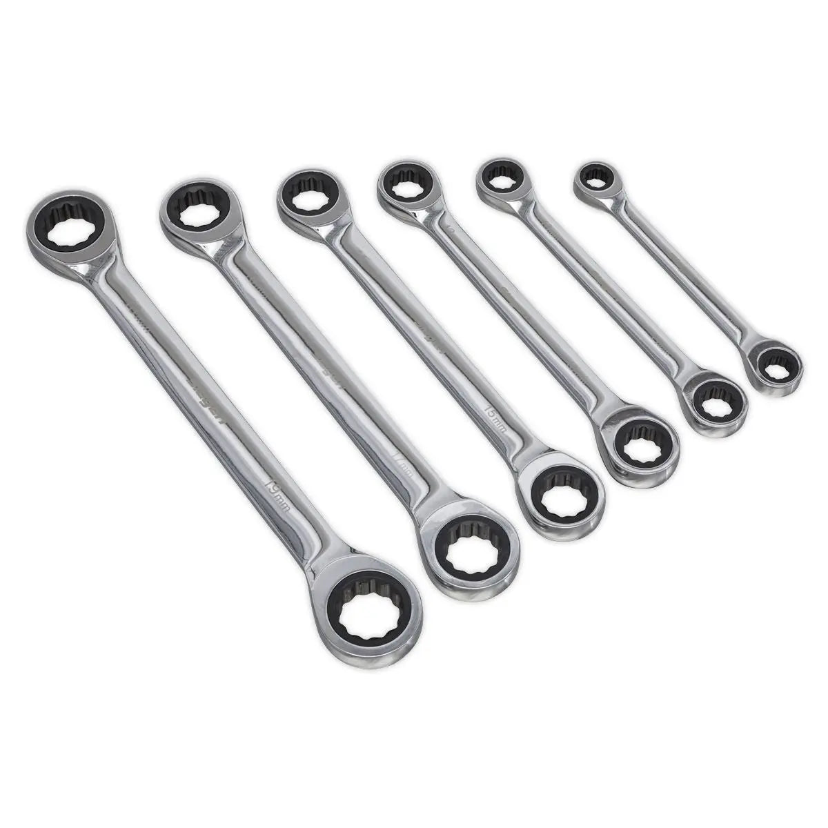 Siegen by Sealey Double End Ratchet Ring Spanner Set 6pc Metric 