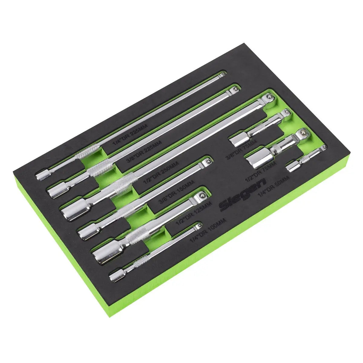 Siegen by Sealey Extension Bar Set 1/4", 3/8" & 1/2"Sq Drive 9pc  White Rose Tools