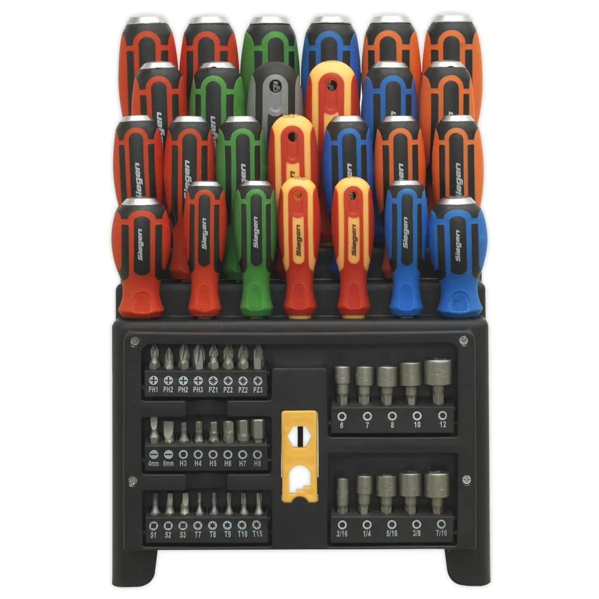 Siegen by Sealey Hammer-Thru Screwdriver, Bit & Nut Driver Set 61pc 