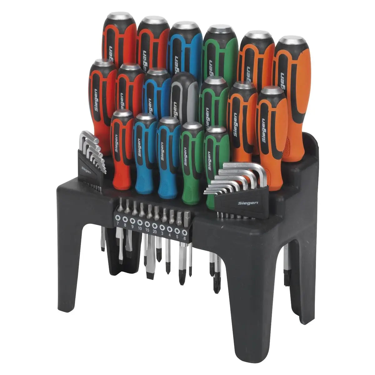 Siegen by Sealey Hammer-Thru Screwdriver, Hex Key & Bit Set 44pc 