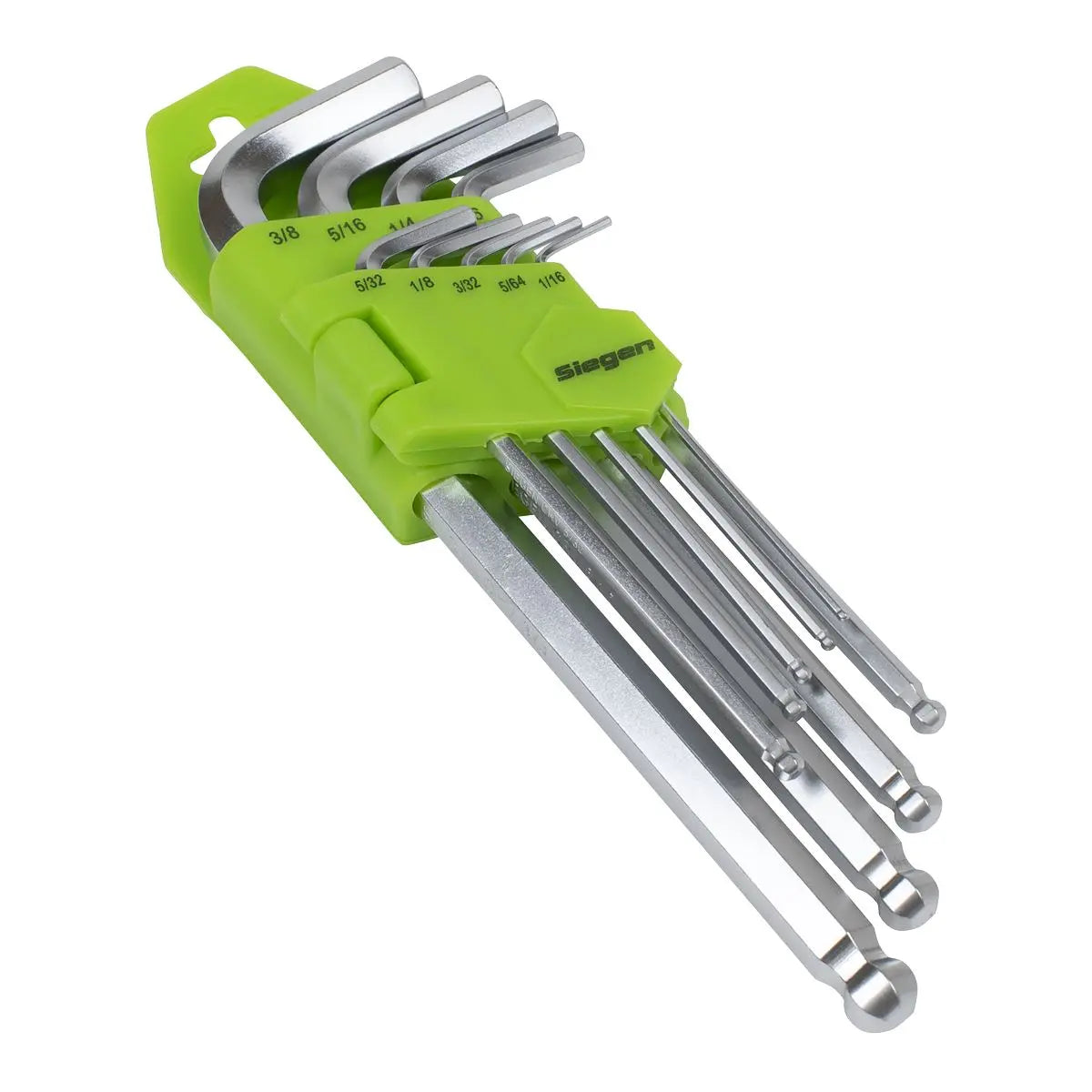 Siegen by Sealey Hex Key Set Long Ball-End 9pc - Imperial  White Rose Tools