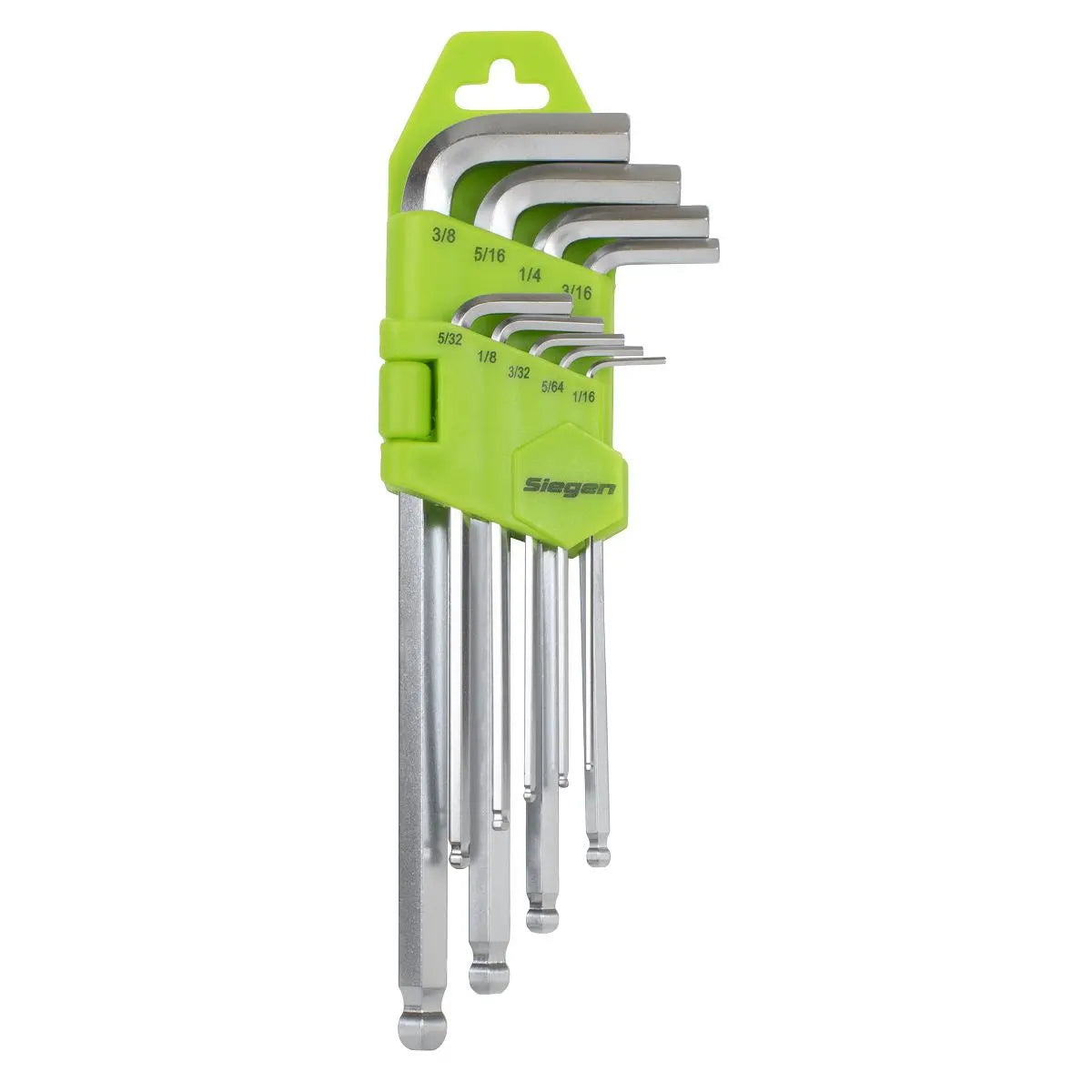 Siegen by Sealey Hex Key Set Long Ball-End 9pc - Imperial  White Rose Tools