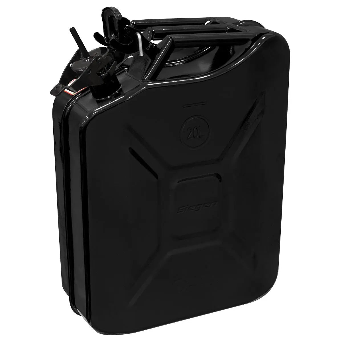 Siegen by Sealey Jerry Can 20L - Black  White Rose Tools